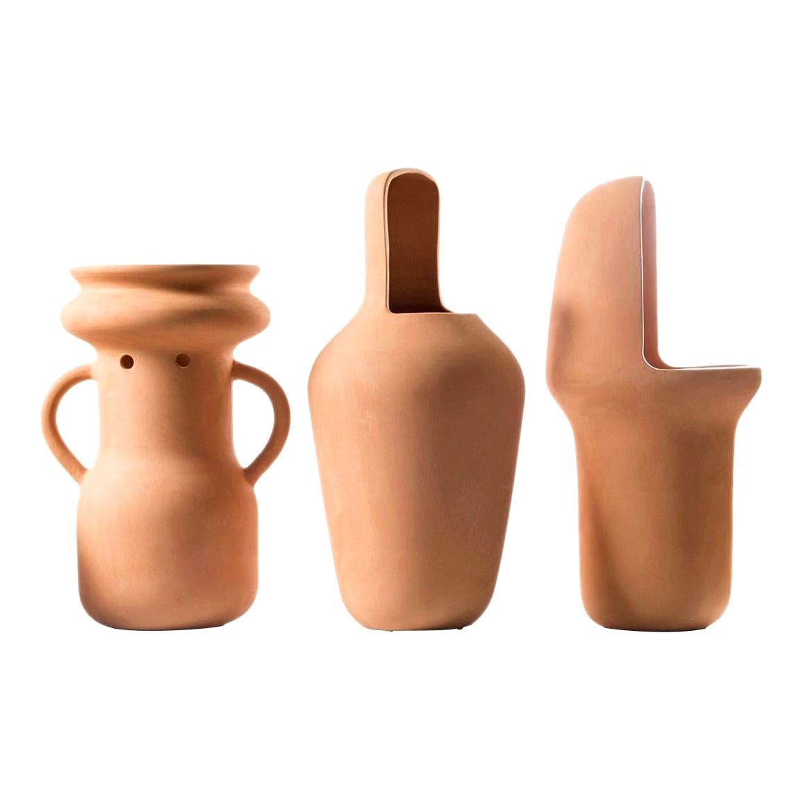 Jaime Hayon Set di vasi grandi in terracotta contemporanei di gardenie