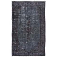 Used 5.4x8.4 Ft Modern Handmade Turkish Area Rug in Maroon Red & Gray for Living Room