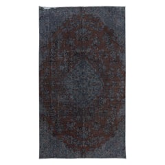 5x8.5 Ft Moderner handgefertigter türkischer Teppich in Grau & Braun für Wohnzimmer & Schlafzimmer