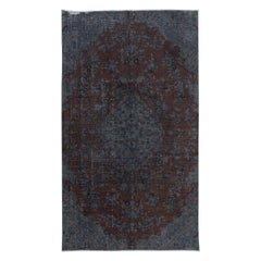 5x8.5 Ft Modern Handmade Turkish Rug in Gray & Brown for Living Room & Bedroom