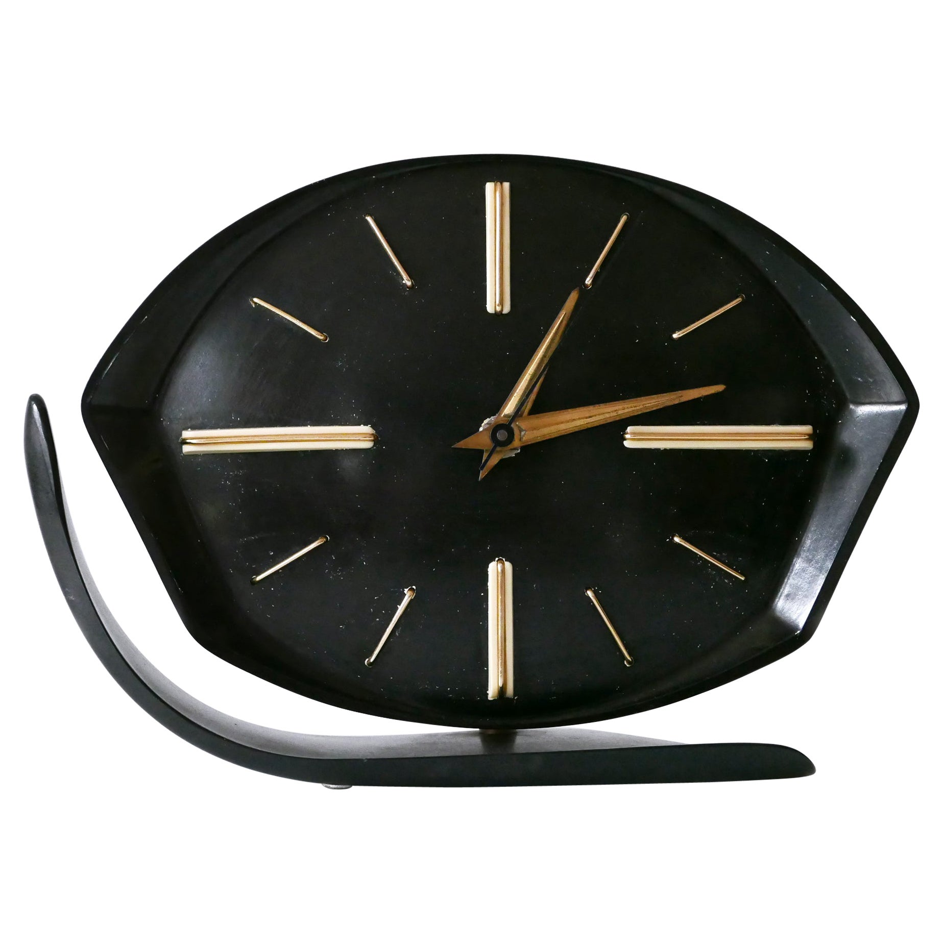 Rare and Lovely Mid-Century Modern Bakelite Table or Wall Clock by PRIM 1950s For Sale