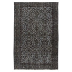 Dekorativer handgefertigter türkischer Teppich in Grau, 4,7x7 Ft, ideal für moderne Inneneinrichtung