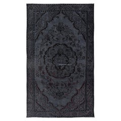 5.4x8.7 Ft Handmade Turkish Rug in Dark Gray, Great 4 Modern Interiors