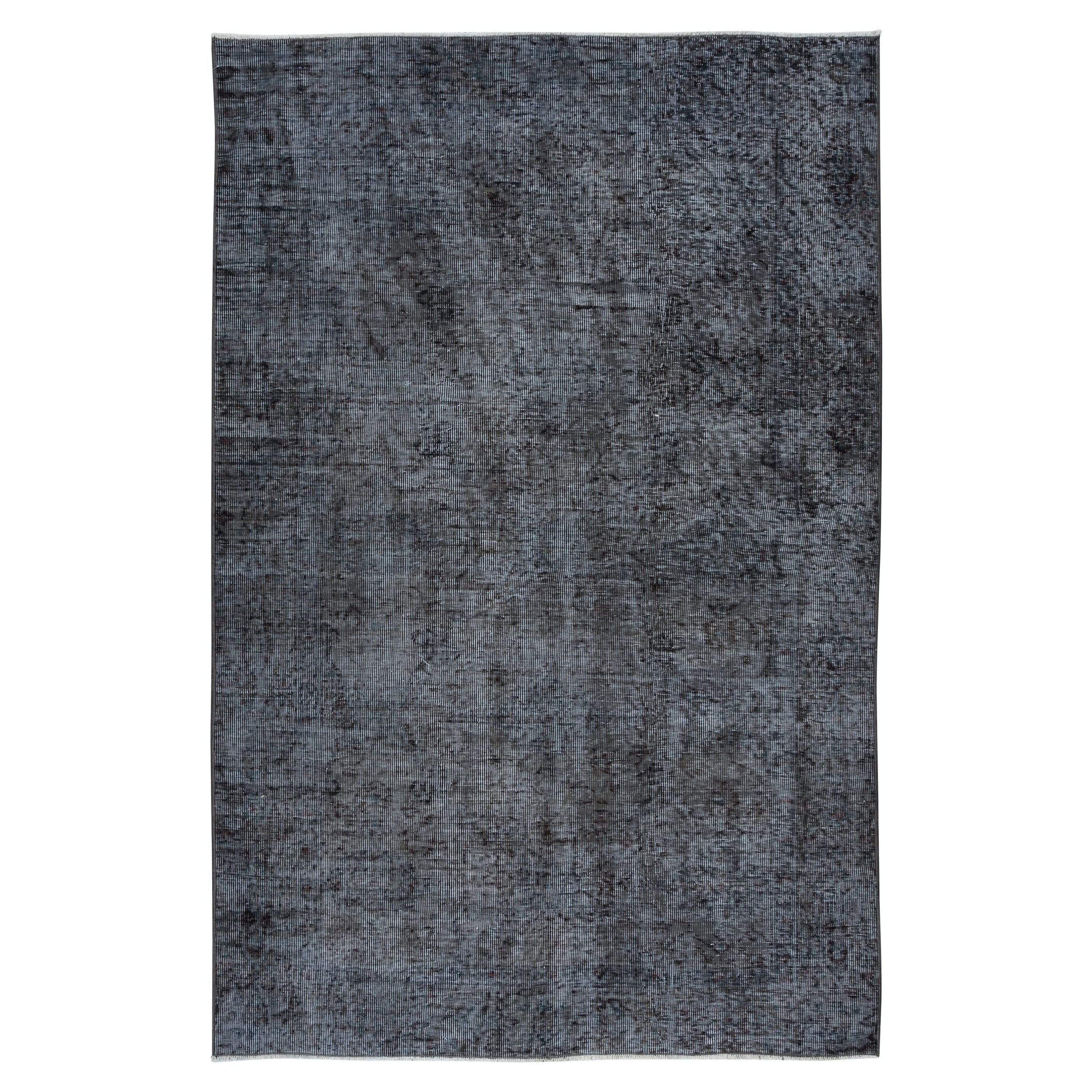 Türkischer handgefertigter Wollteppich in grauen Tönen, 4,8x7.2 Ft, ideal für moderne Innenräume