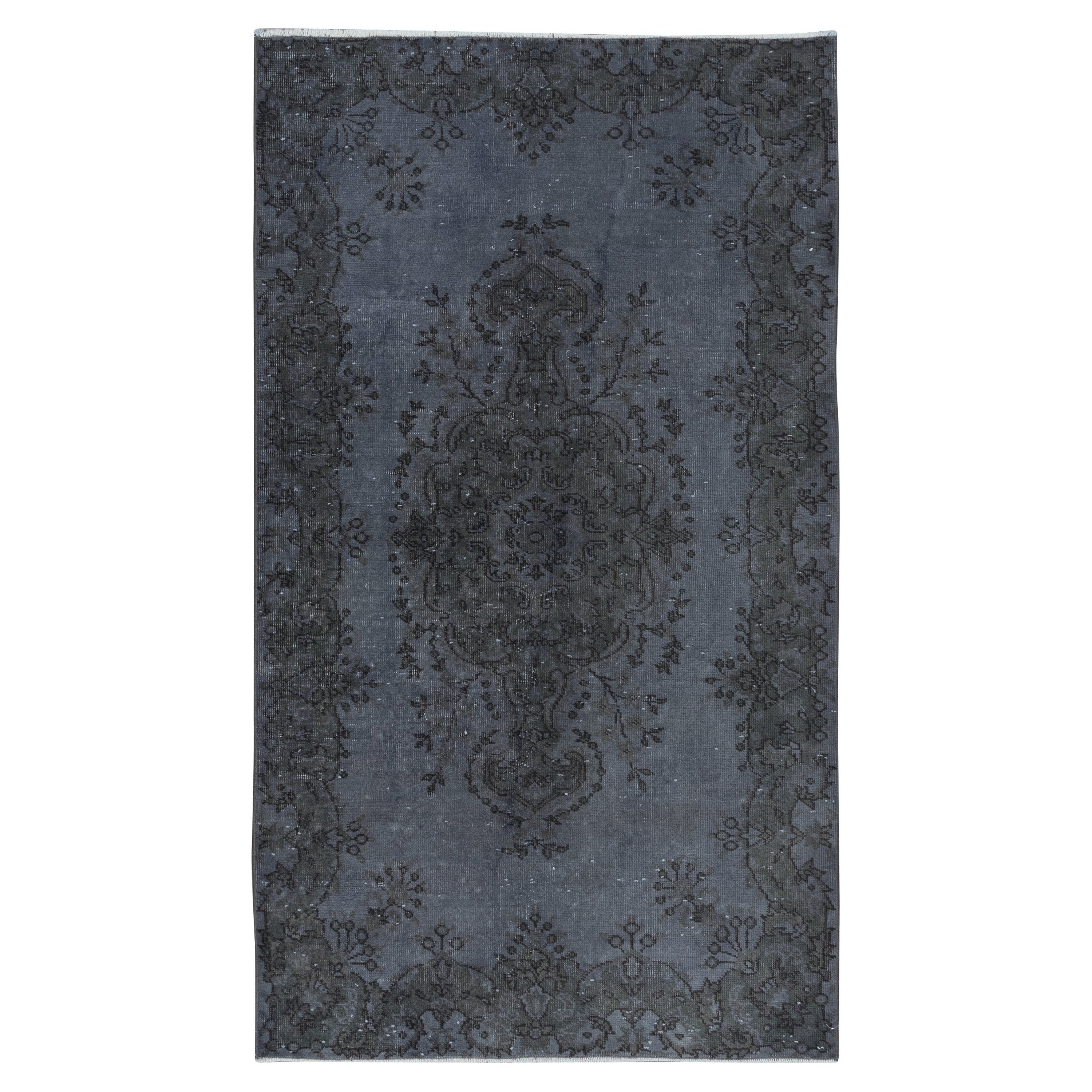 4x6.7 Ft Handmade Turkish Accent Rug in Gray, Ideal for Contemporary Interiors