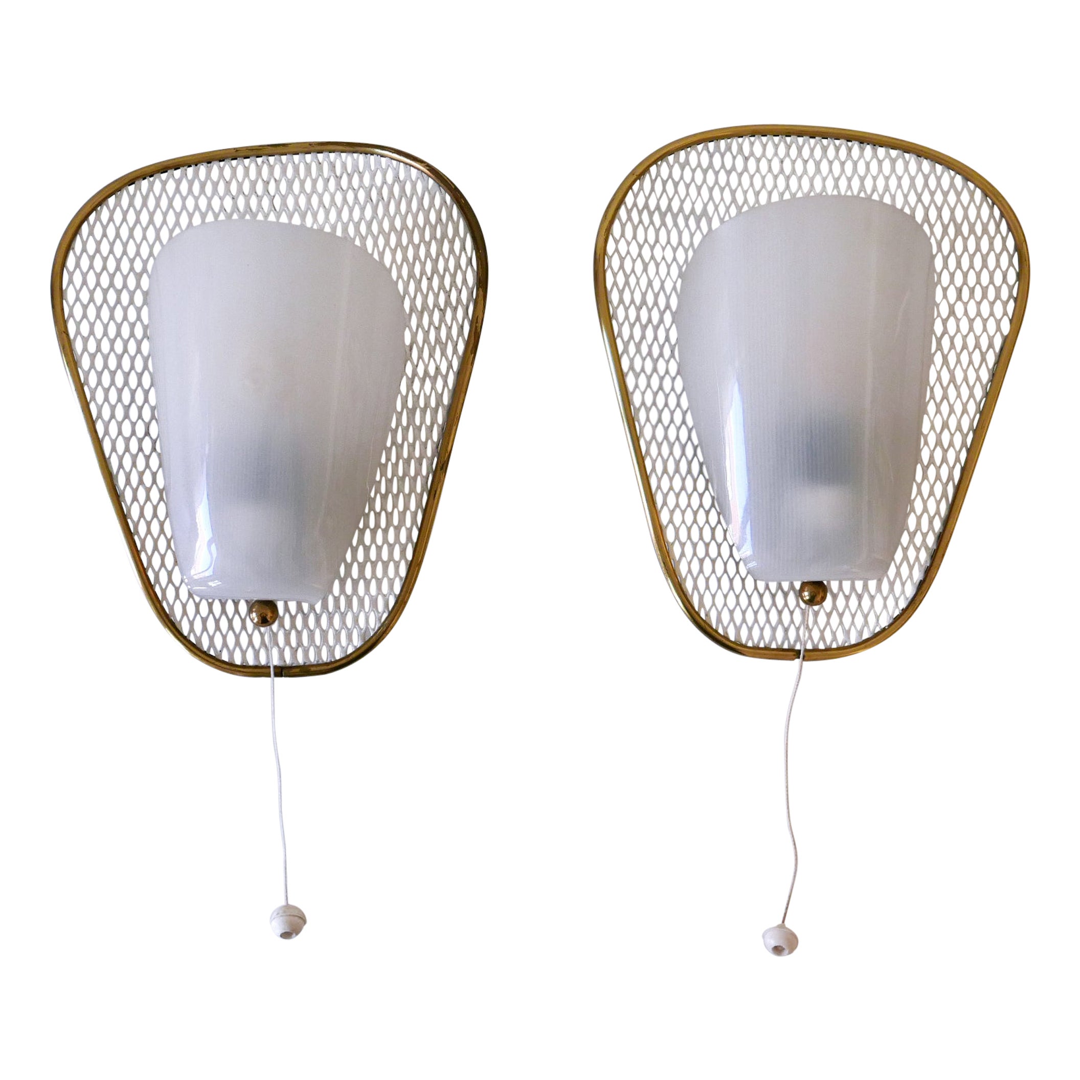 Set of Two Rare & Elegant Mid-Century Modern Sconces or Wall Lamps Germany 1950s