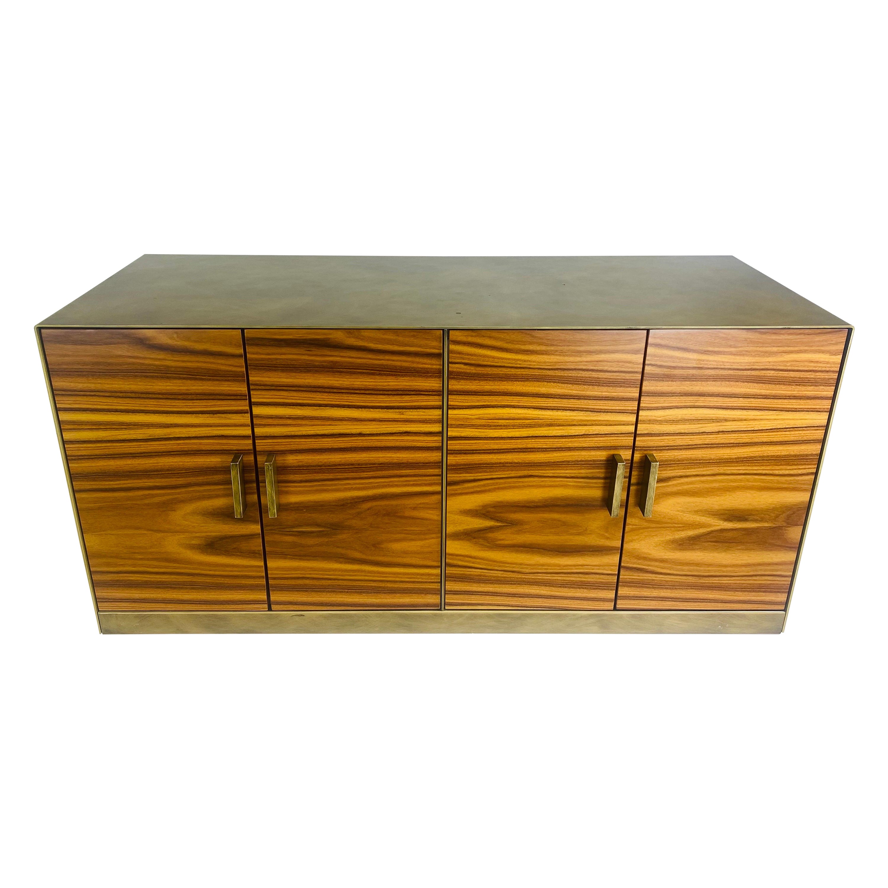 Vintage Italian design zebrawood waterfall chest For Sale