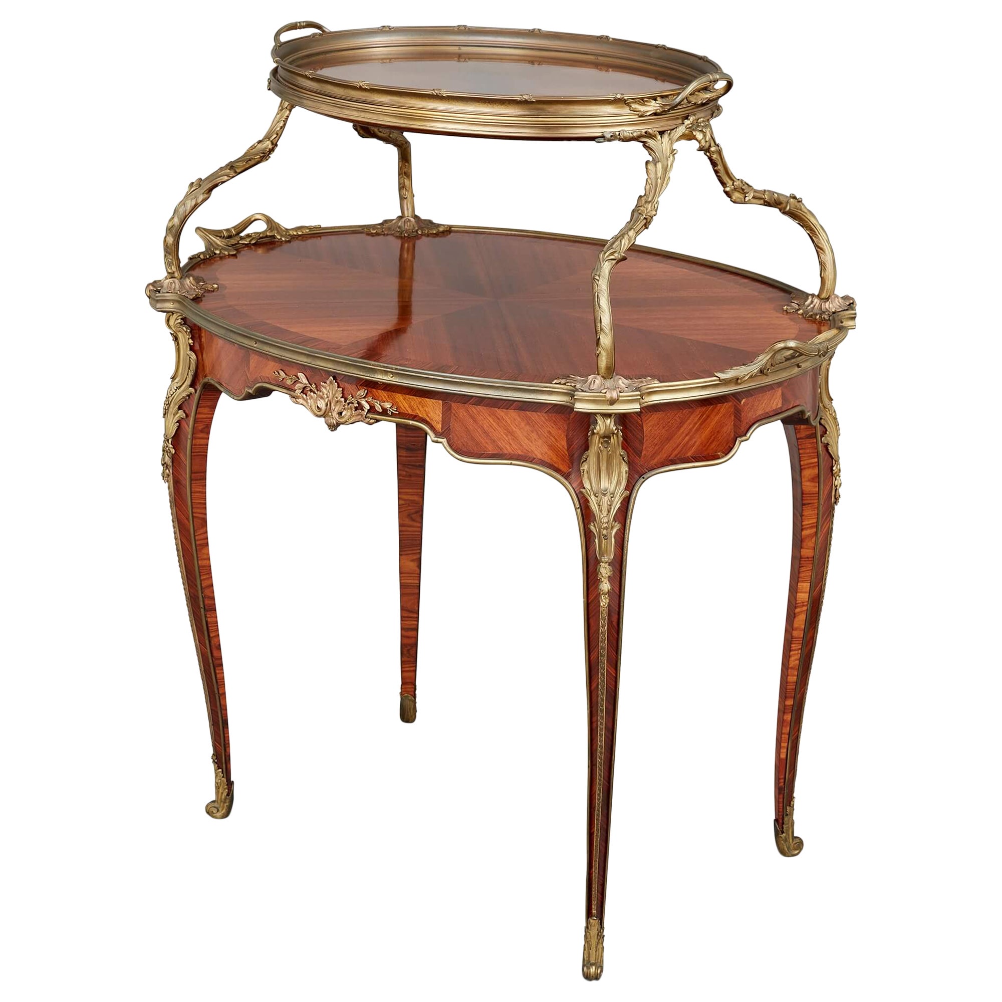 Antique Ormolu Mounted Tea Table Attributed to Paul Sormani For Sale