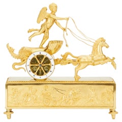 Antique French Empire chariot clock 