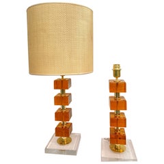 Pair of Murano glass lamps 