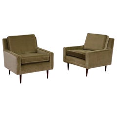 1950s Mid-Century Modern Sage Lounge Armchairs - a Pair 