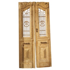 Coppia di porte francesi in legno intagliato e ferro, CIRCA 1880