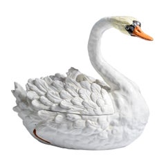 Giant Italian Swan Tureen Vintage-Serviergeschirr aus der Mitte des Jahrhunderts