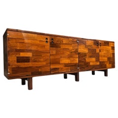 Credenza "Modular" in Hardwood Patchwork Style, Jorge Zalszupin, 1960s, Brazil