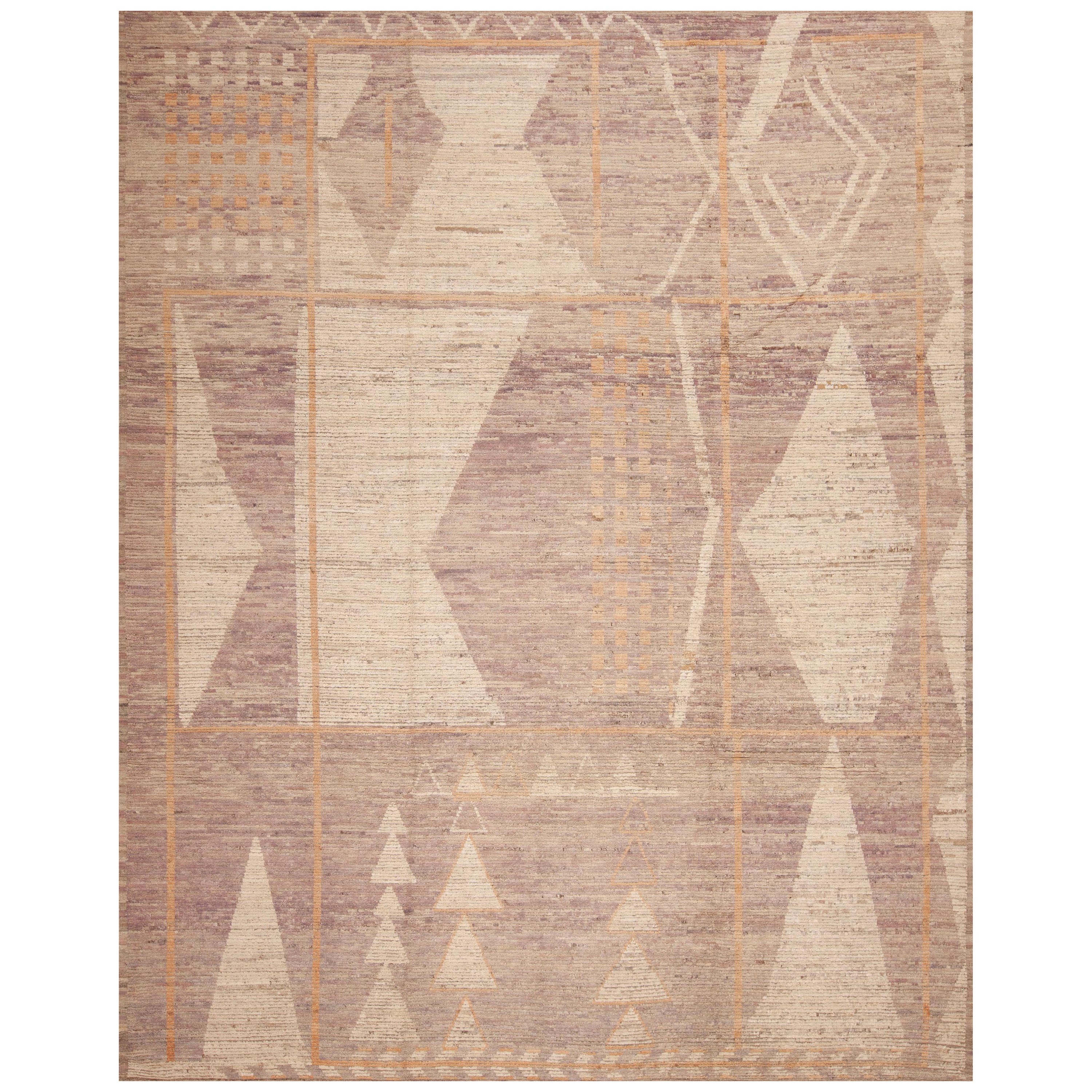 Nazmiyal Collection Warm Tribal Geometric Modern Room Size Rug 9'8" x 11'10" For Sale
