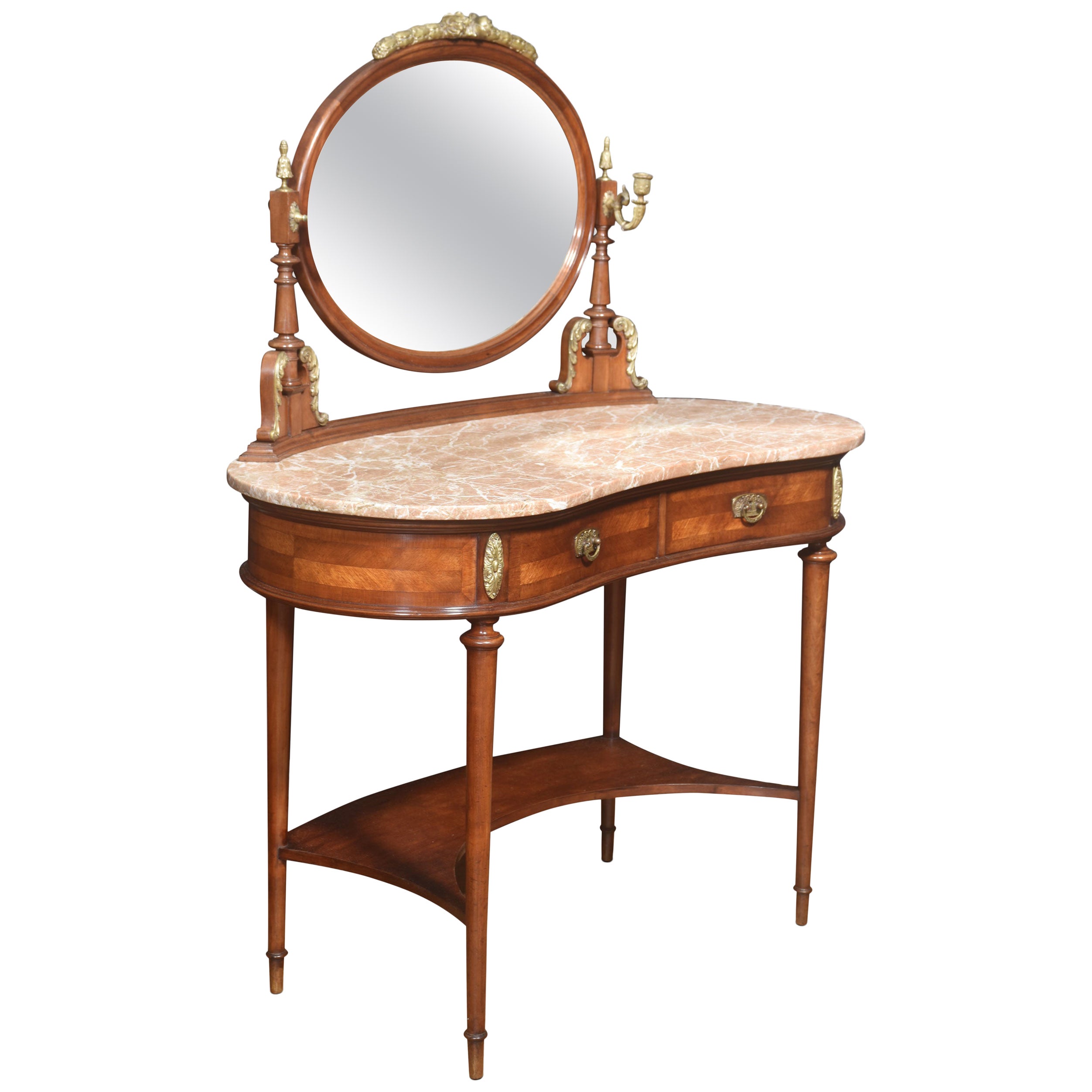 French gilt metal mounted dressing table For Sale