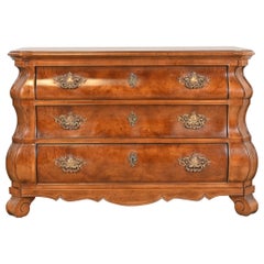 Henredon Italian Baroque Burled Mahogany Bombay Chest or Commode