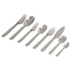Jean E Puiforcat Cutlery Flatware Set Art Deco Normandie Royan Sterling Silver