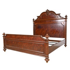 Retro Ralph Lauren Style French Empire Flame Mahogany King Size Bed