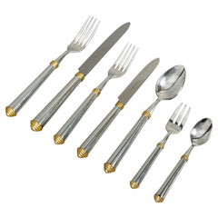 Christian Dior - Cutlery Flatware Set Rond Point Alma Plated Silver 89 Pieces