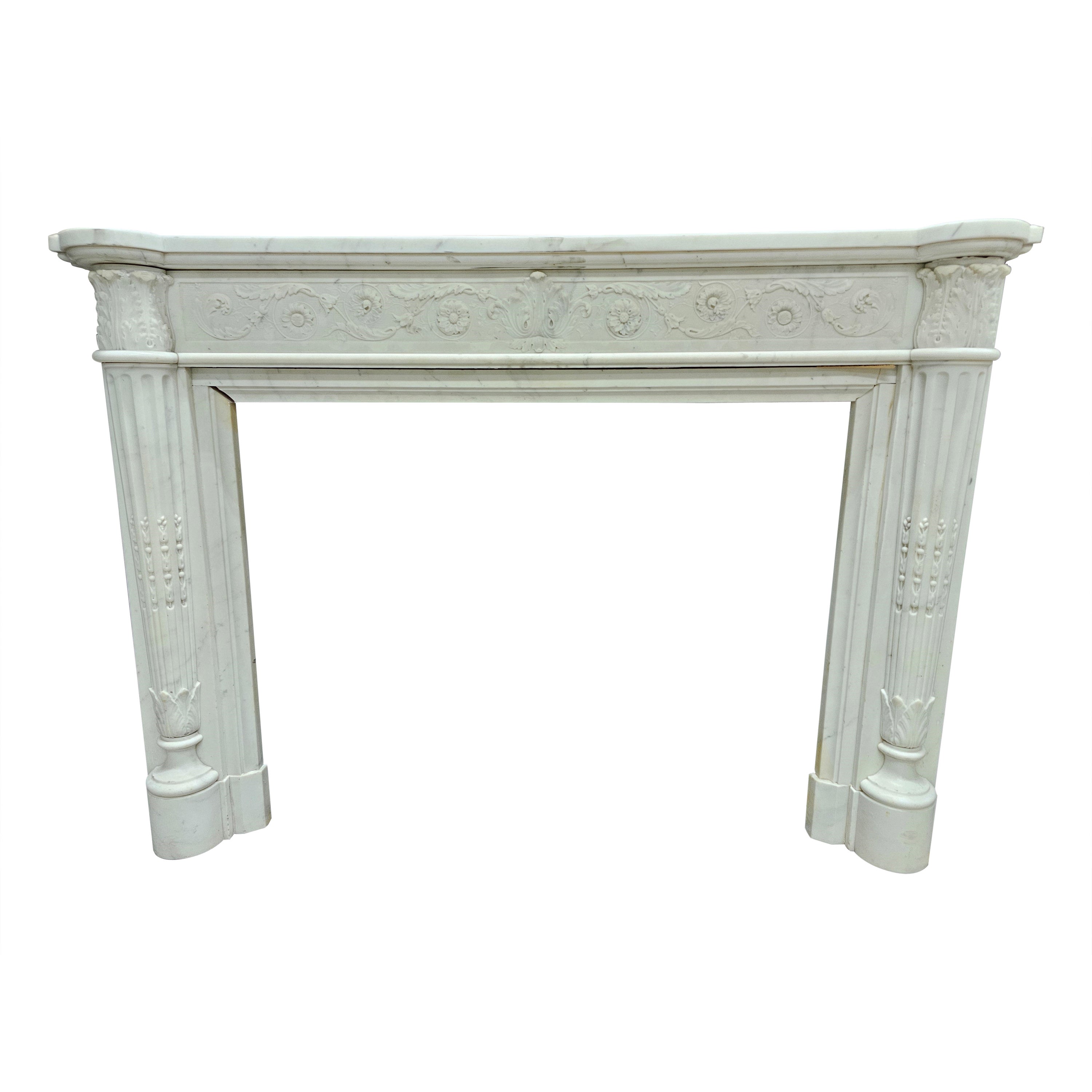 Finely Carved Early 19th Century French Chimneypiece For Sale