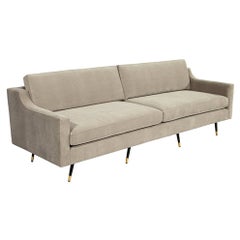 Modernes Sofa aus der Mitte des Jahrhunderts, restauriert aus Designer-Samt