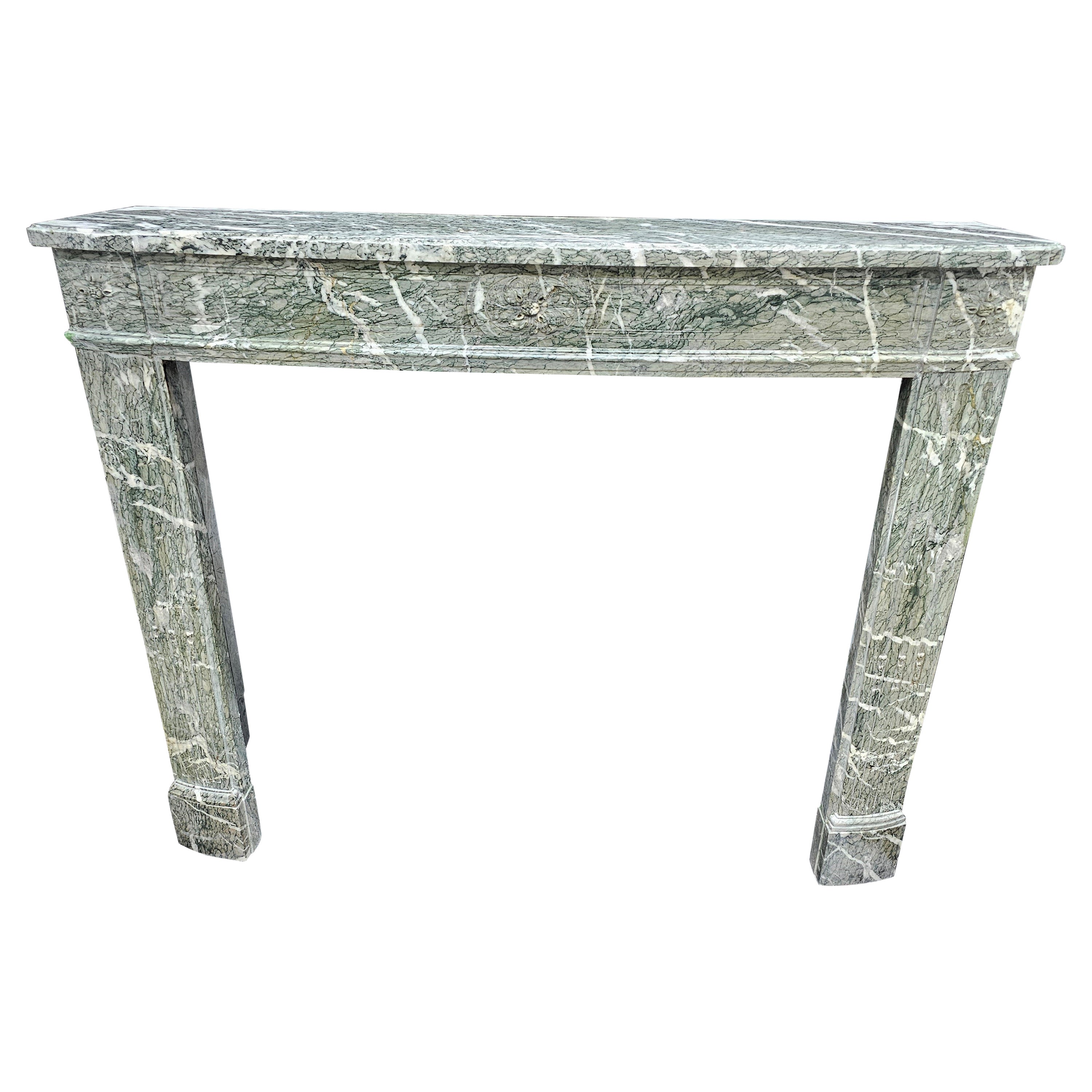 19th Century Mantelpiece in Campan Green Marble For Sale