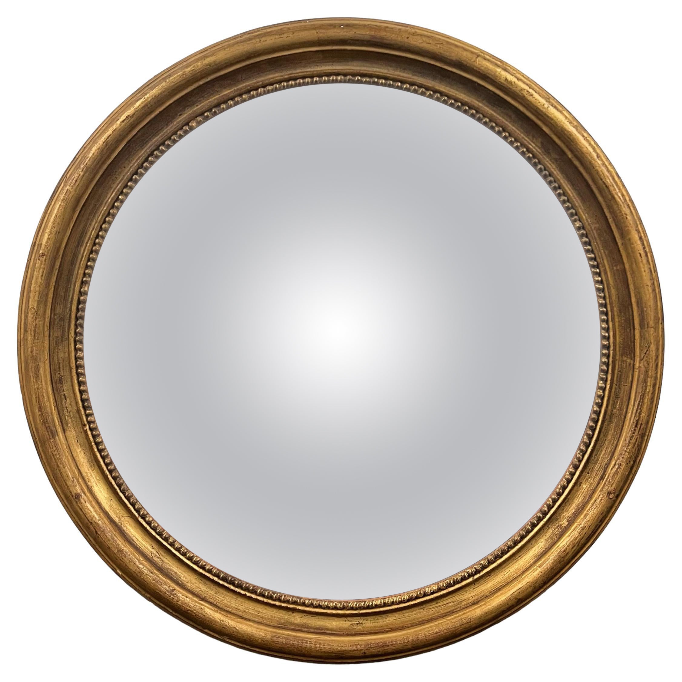 Mid-20th Century Giltwood Framed Convex Mirror