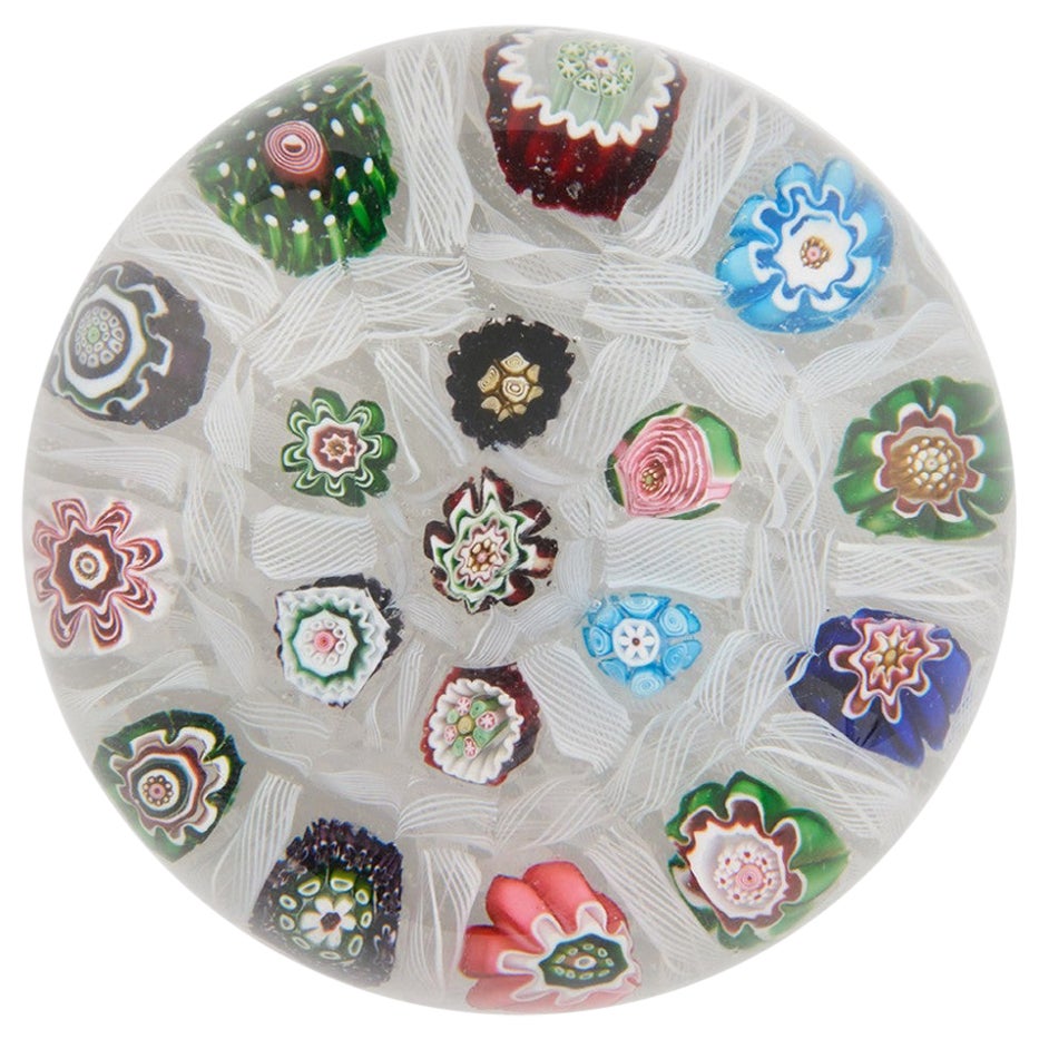 Pisapapeles Antiguo Rosa Clichy Millefiori Chequer c1850
