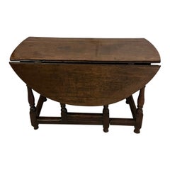 18th Century Used Quality Oak Drop Leaf Dining Table 