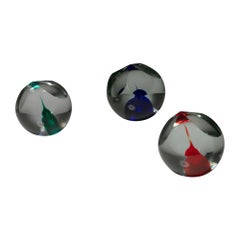 Set of Three Crystal Paperweight by Barbini