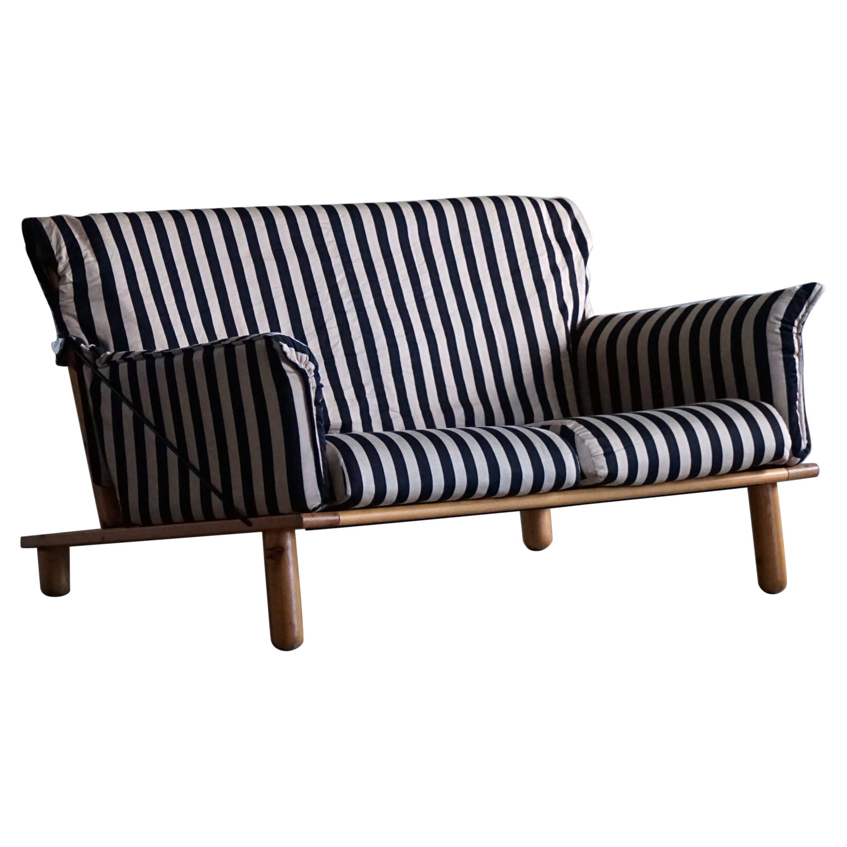 Tord Björklund, 2-Seater Sofa in Fabric & Pine, Model "Gotland" for IKEA, 1980s For Sale