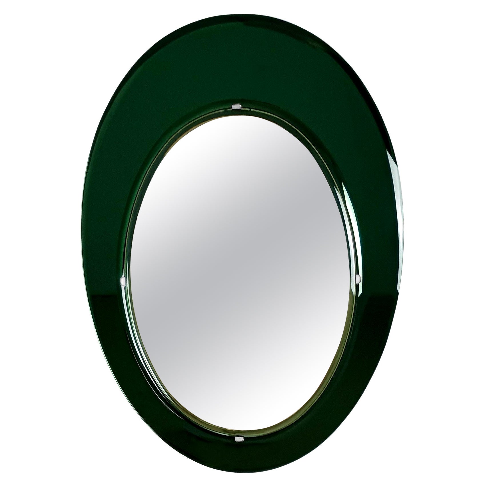 Large oval mirror attributed to Fontana Arte – 1960 For Sale
