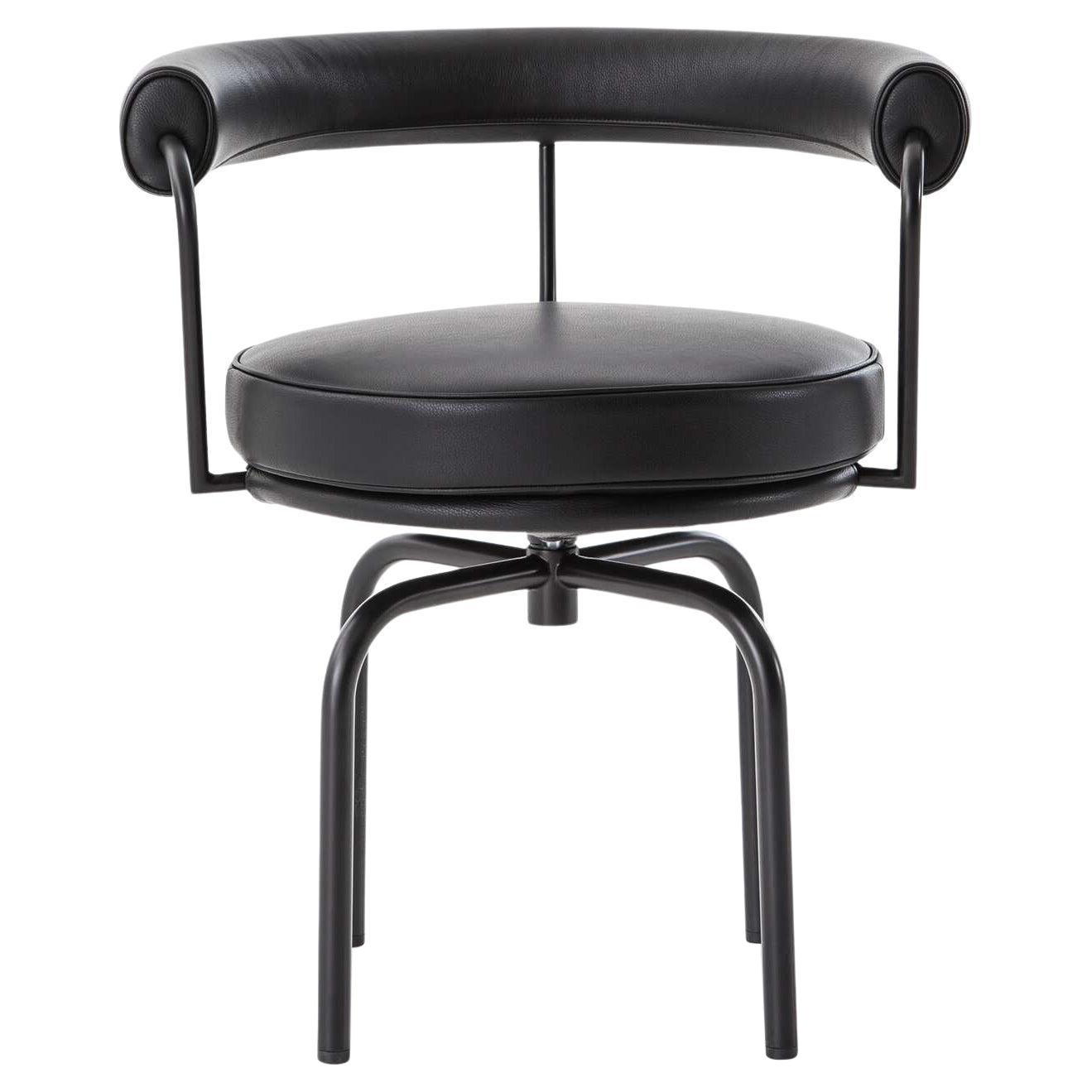 Charlotte Perriand LC7 Black Leather Chair by Cassina For Sale