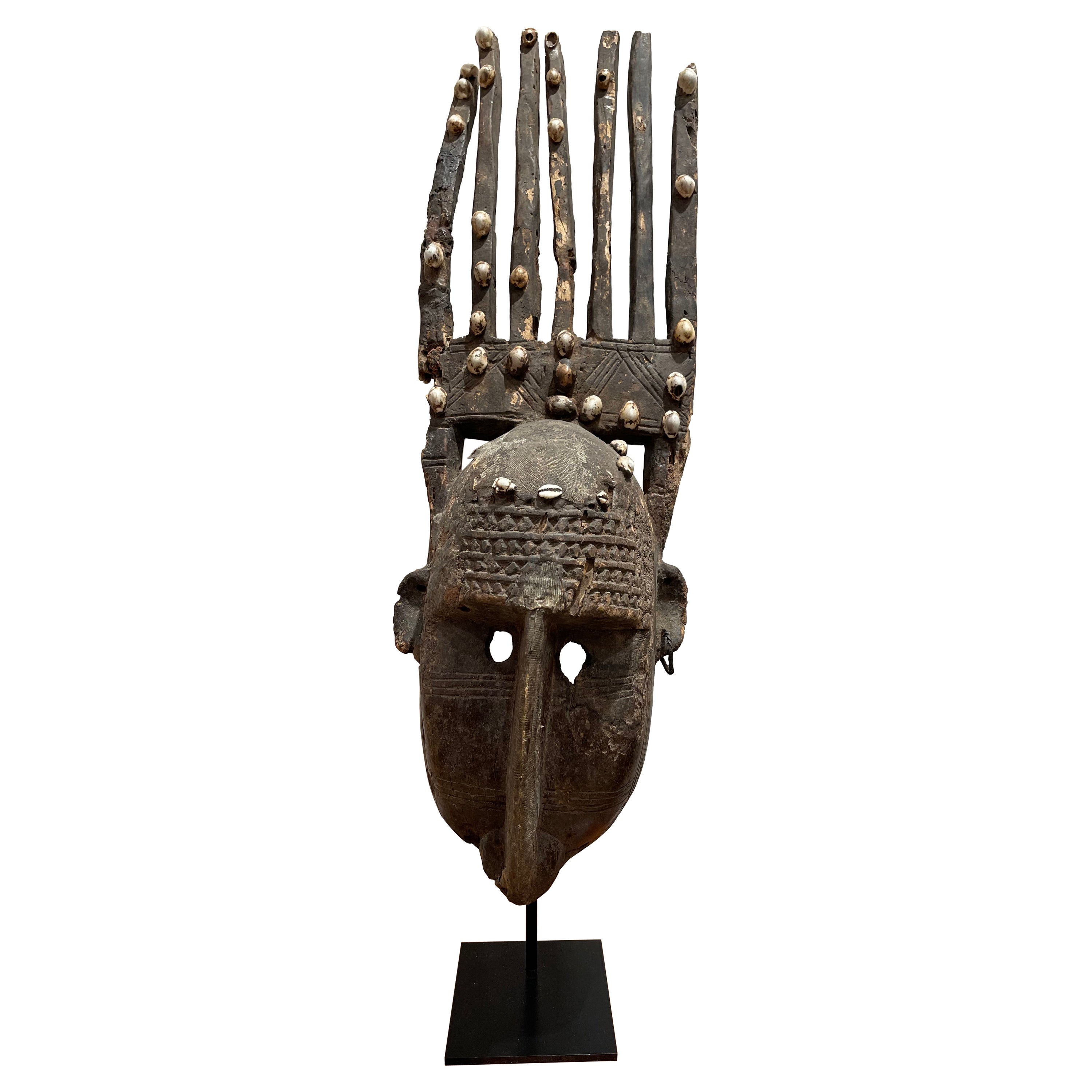 Wunderschöne sieben Widder  Ntomo-Maske, Bevölkerung von Bamana, Mali, 1930-1940