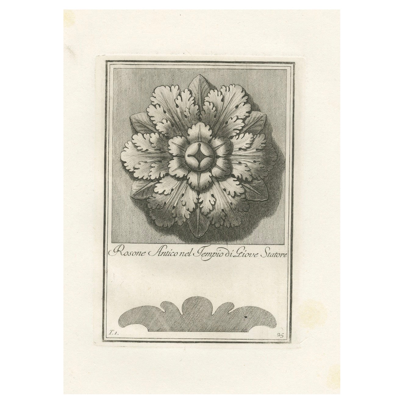 Ancient Rosette in the Temple of Jupiter the Stayer, 1780 For Sale
