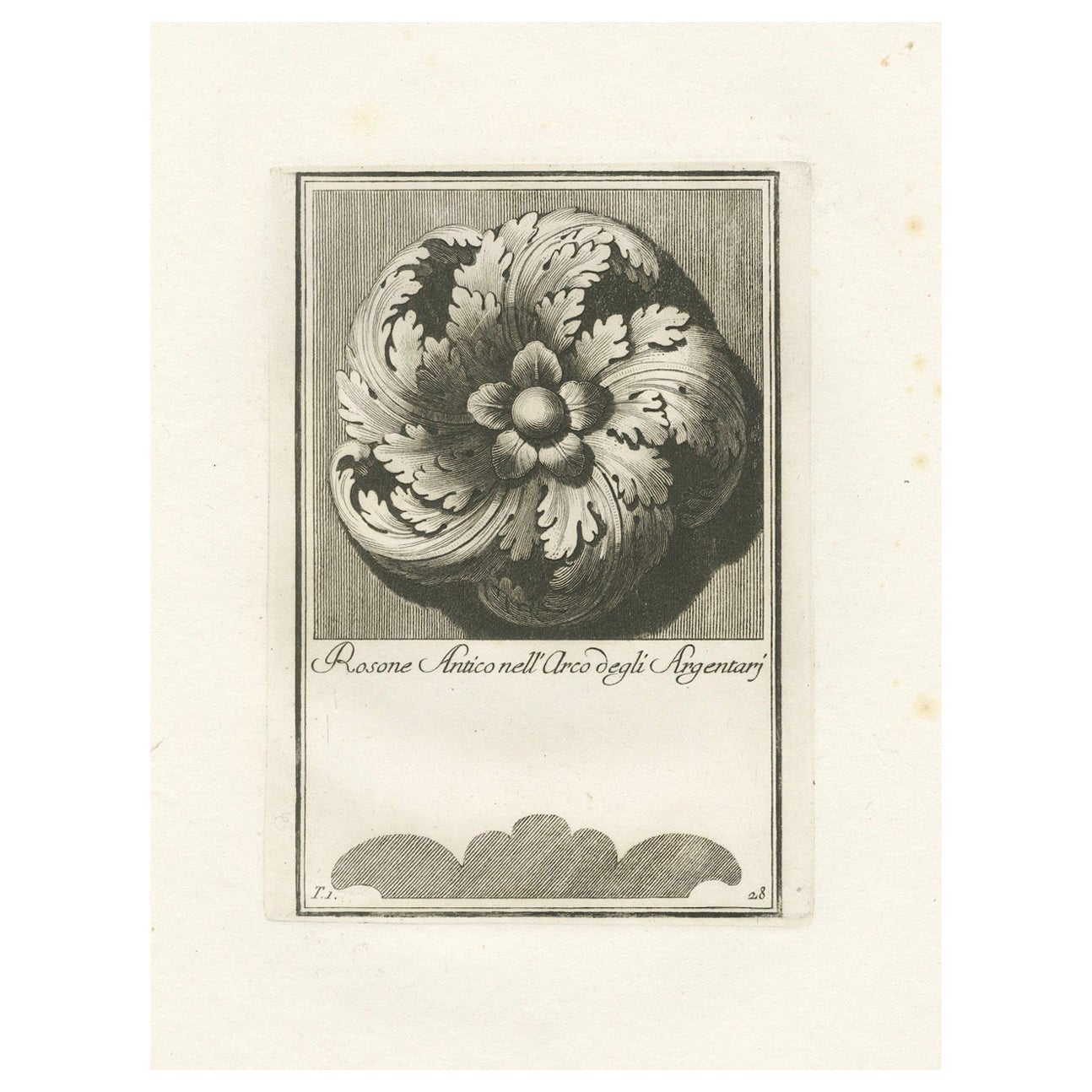 Ancient Rosette in the Arch of the Silversmiths, 1780 For Sale