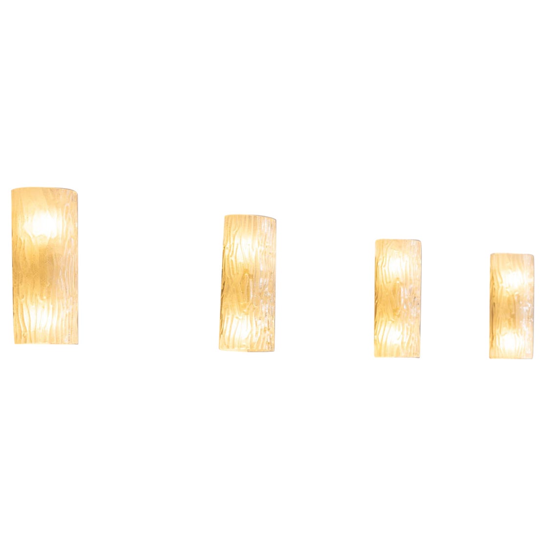 Midcentury set of four Murano glass wall lights by Seguso, Italy 1950s For Sale