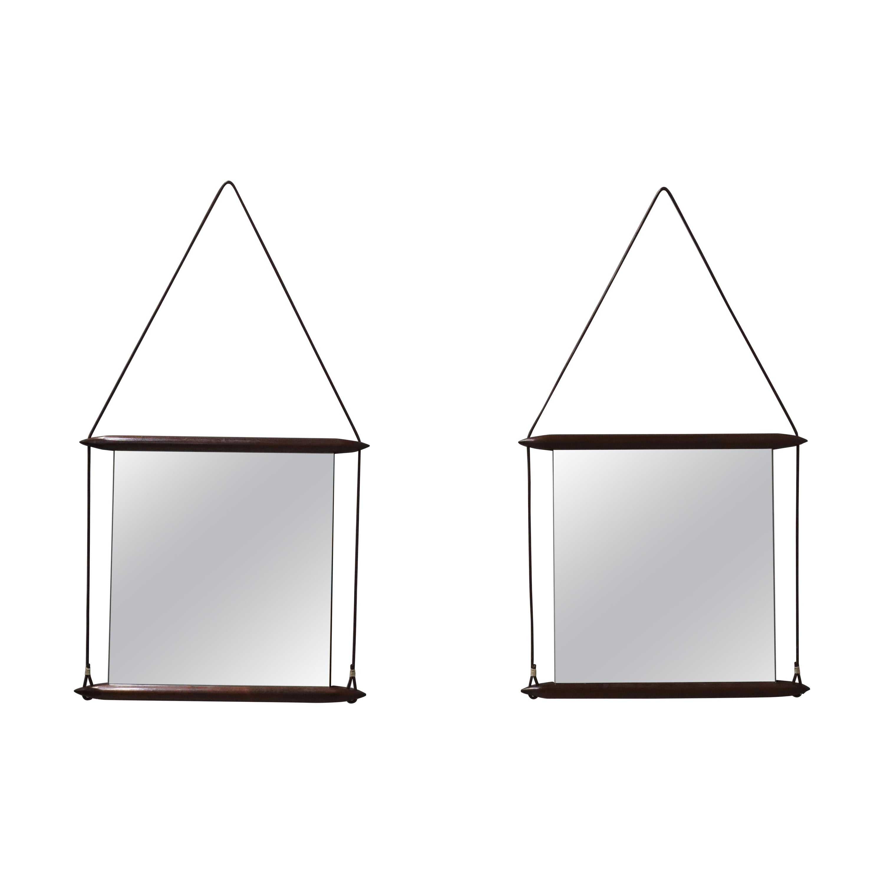 Pair Of Suspended Mirrors "Paraggi" by Ico Parisi for MIM, Italy, 1958 For Sale