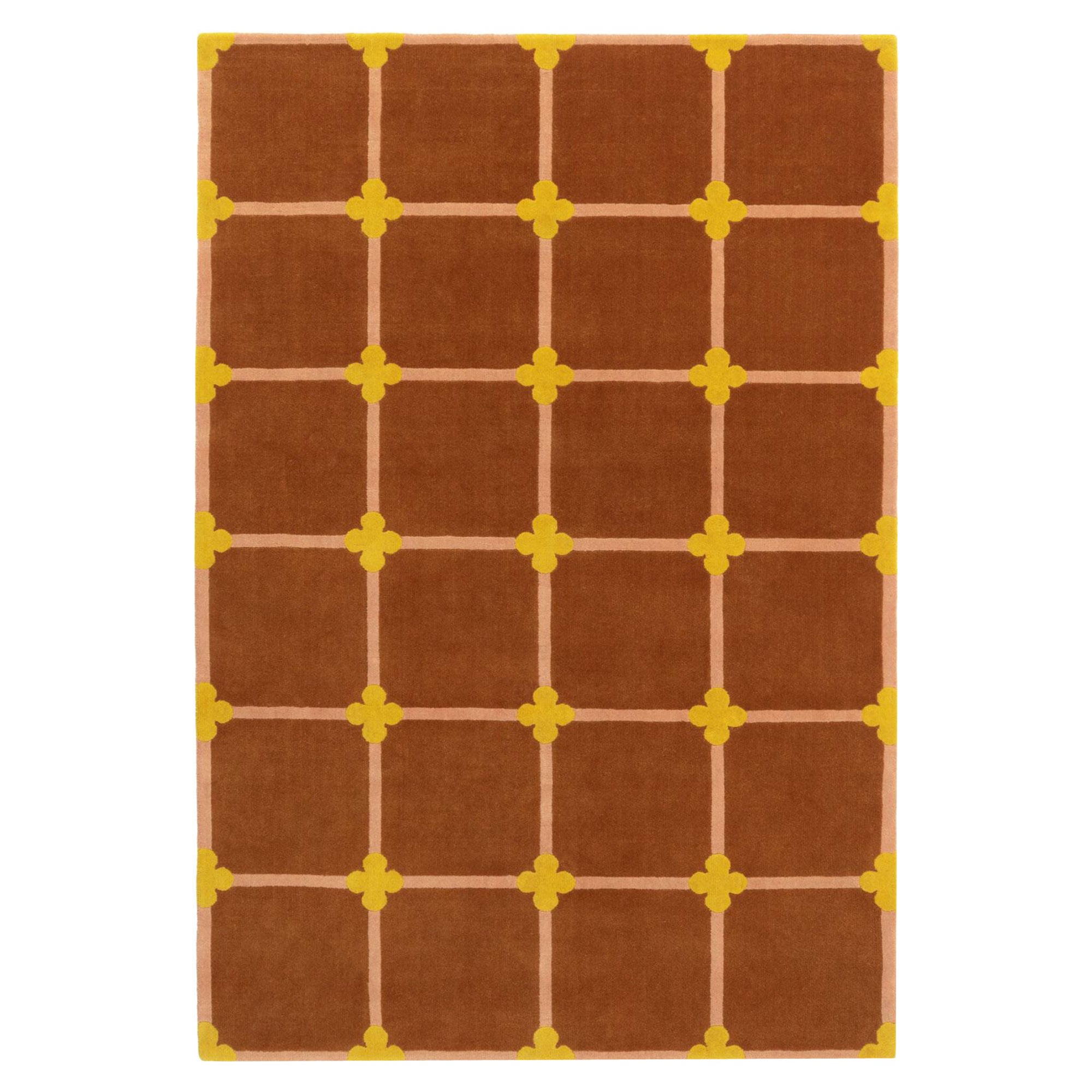 cc-tapis Chateau Orlando Collection Flower Grid Rug by Luke Edward Hall  For Sale