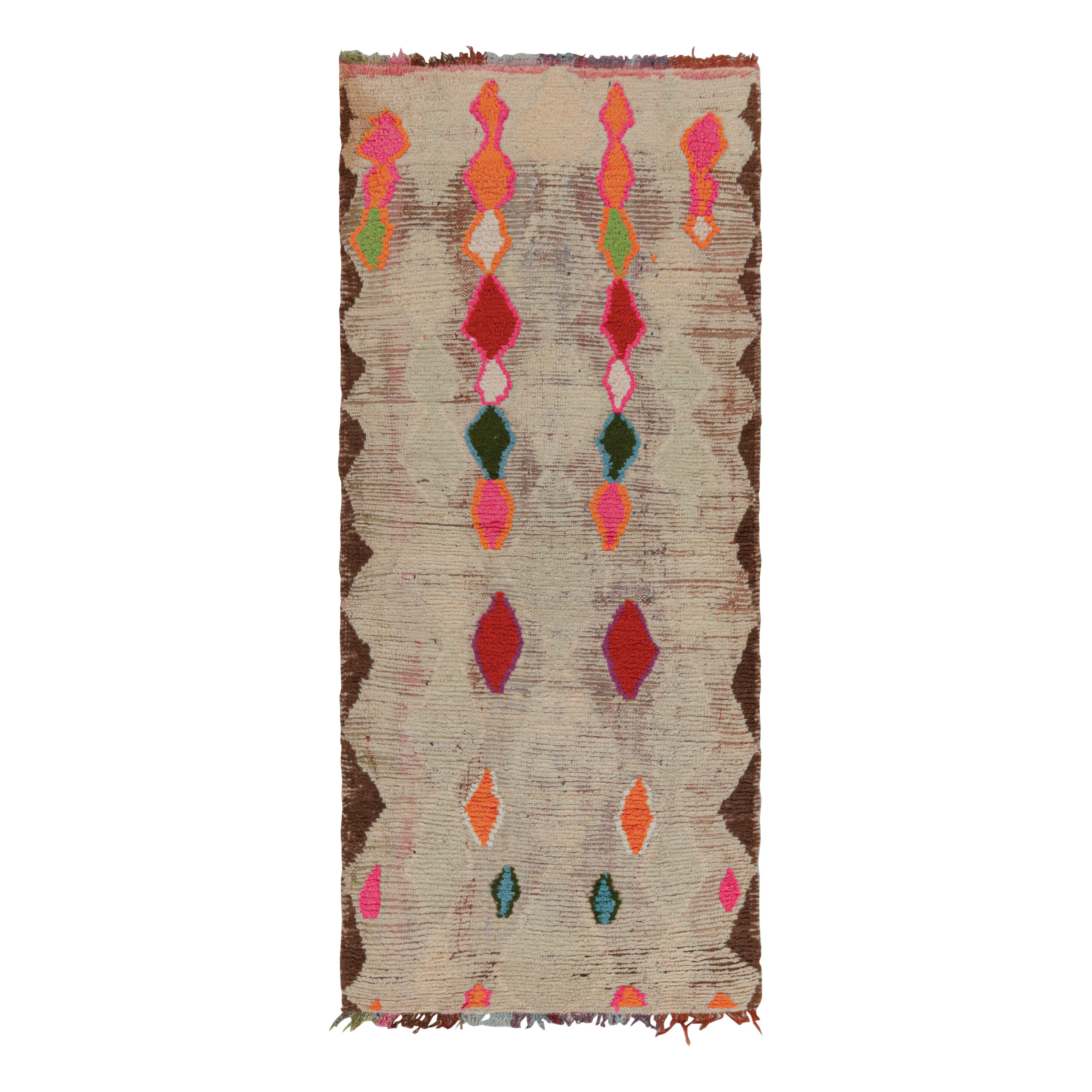 Vintage Moroccan Runner Rug with Diamond Patterns, from Rug & Kilim  For Sale