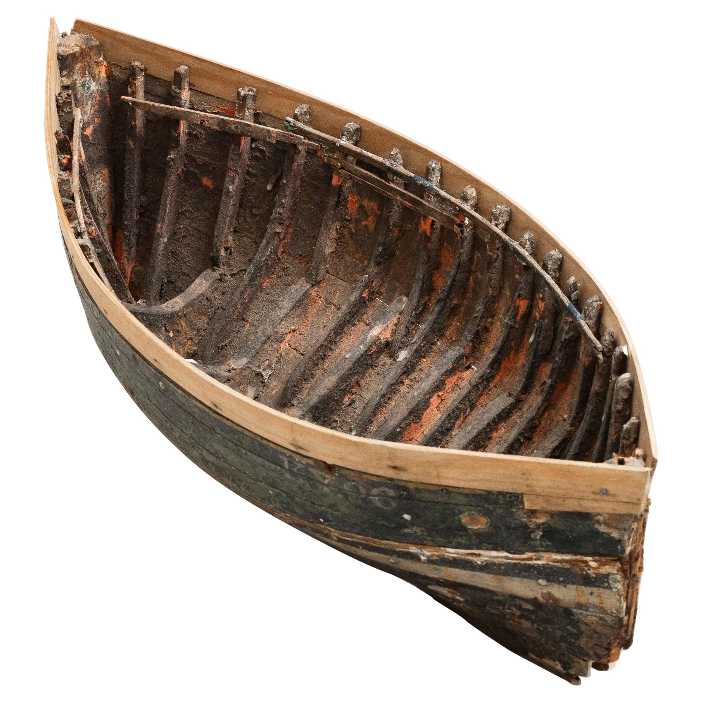 Skelettboot-Rumpfmodell um 1840 im Angebot