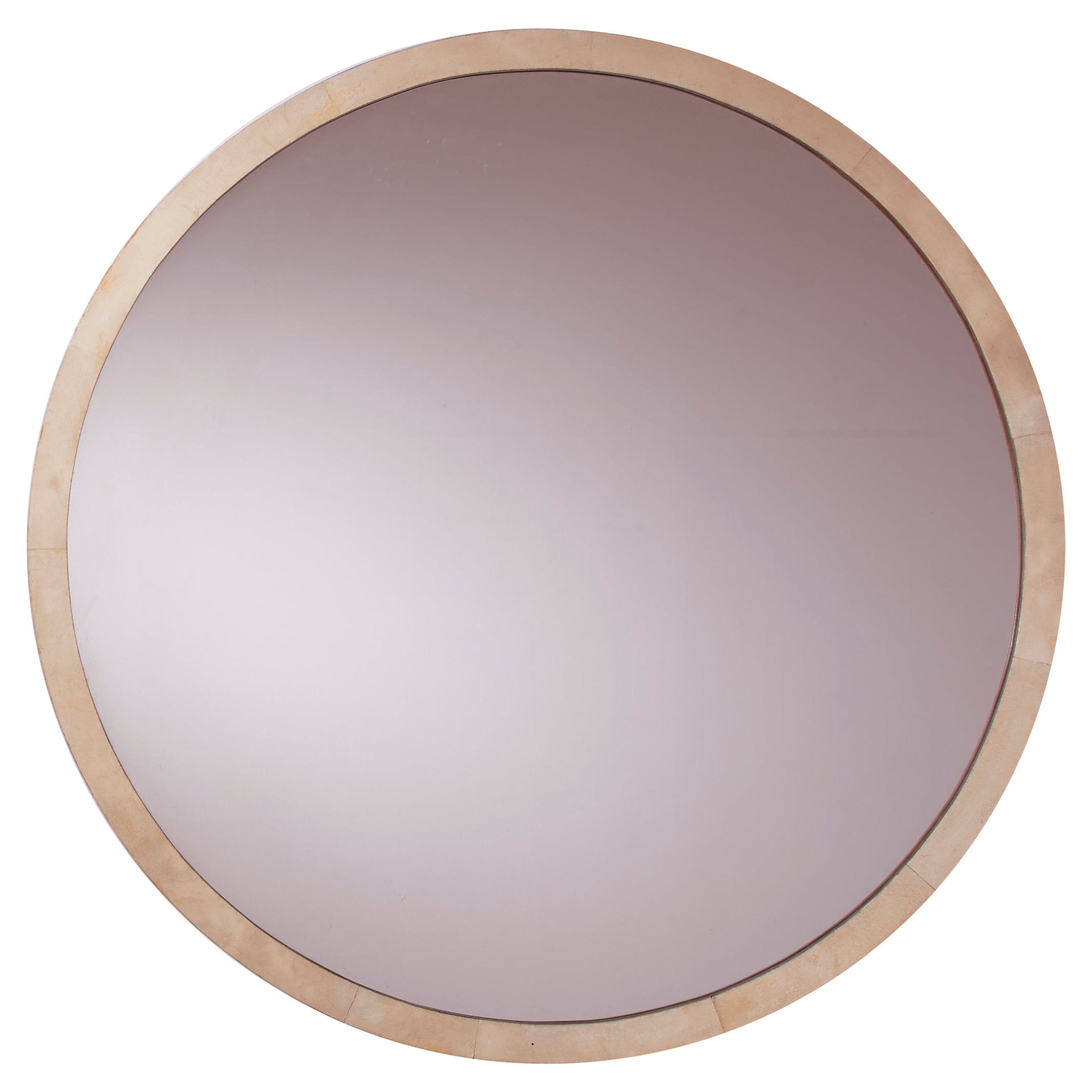 Gio Ponti walnut and parchment mirror, Italy, 1930s For Sale