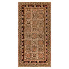 Retro Midcentury Samarkand Handmade Wool Rug