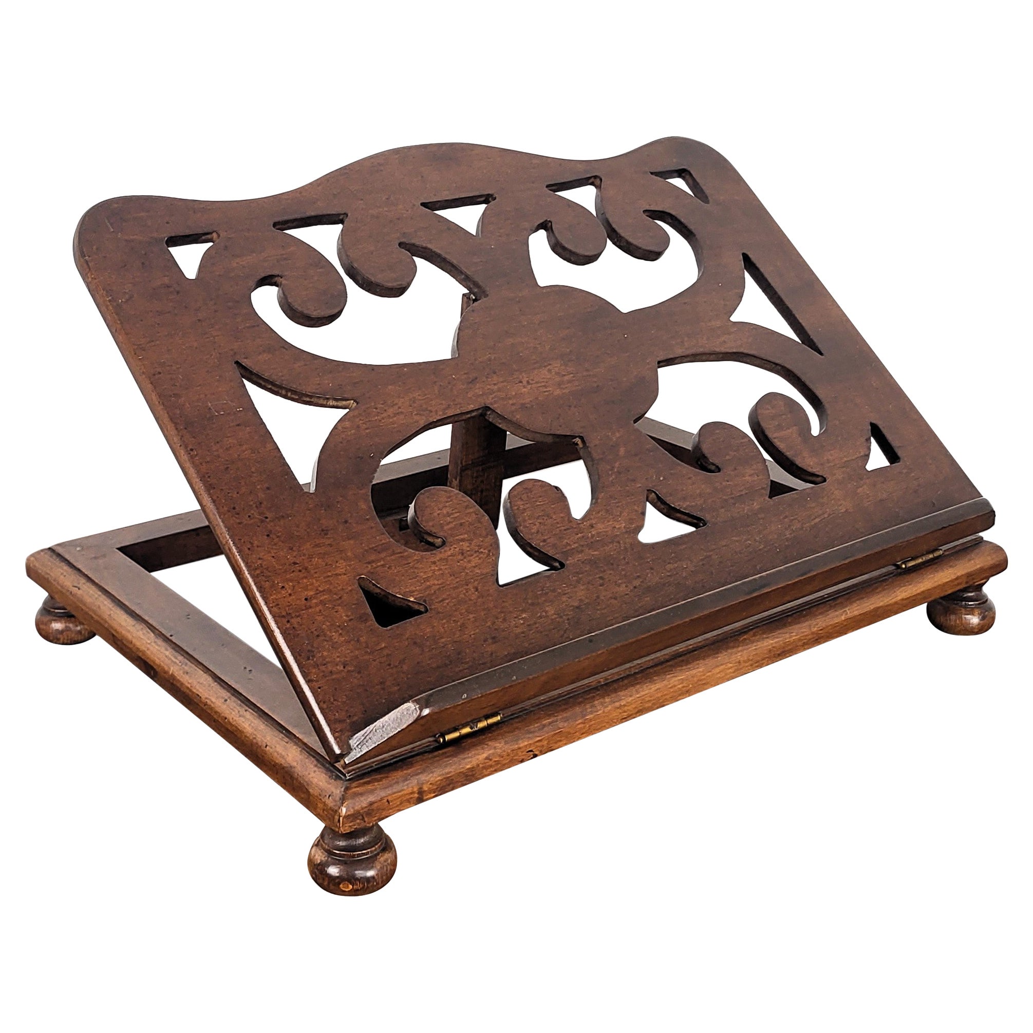 Italian Carved Decorated Adjustable Book Stand Rest For Sale