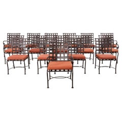 Conjunto de dieciséis sillas de comedor de jardín estilo florentino Brown Jordan