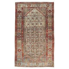 Antique Early 20th Century Handmade Persian Camelhair Throw rug