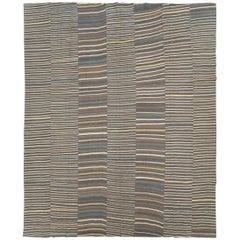 21e siècle Contemporary Handmade Turkish Flatweave Large Room Size Carpet (tapis turc tissé à plat, fait main, grand format)