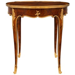 French 19th Century Louis XV St. Tulipwood, Kingwood And Ormolu Side Table