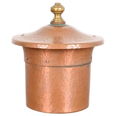 Used Benedict Studios Arts & Crafts Hammered Copper and Brass Humidor, Circa 1910